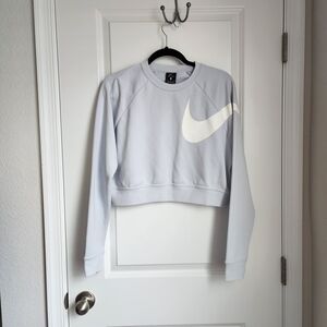 Nike Women's Cropped Sweatshirt in Light Gray Size Small